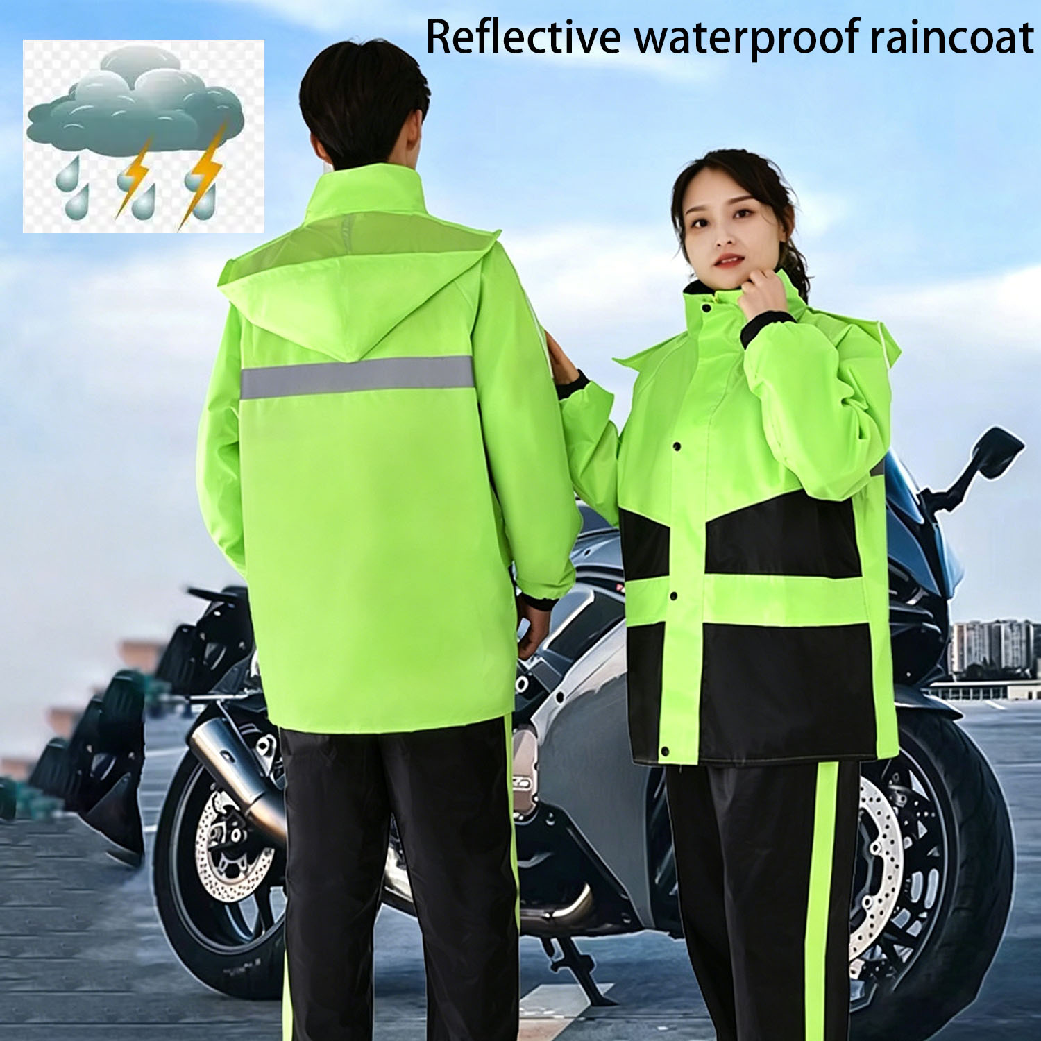 Summer Rain Clothing - Motorcycle Raincoat Suits Men Women Waterproof