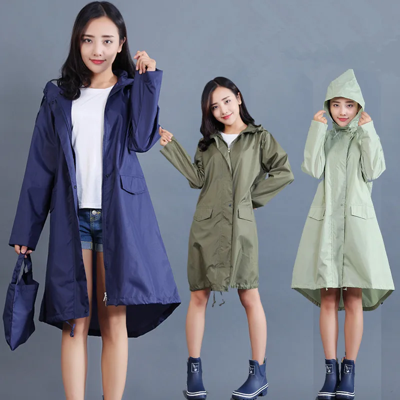 Summer Rain Clothing - Polyester Raincoat Women Waterproof Long Light