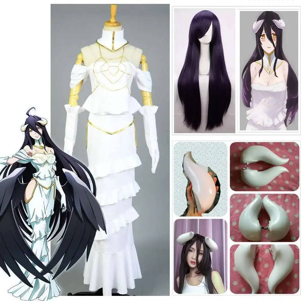 Summer Clothing Sets Women - HOT Overlord Albedo Cosplay White Dress