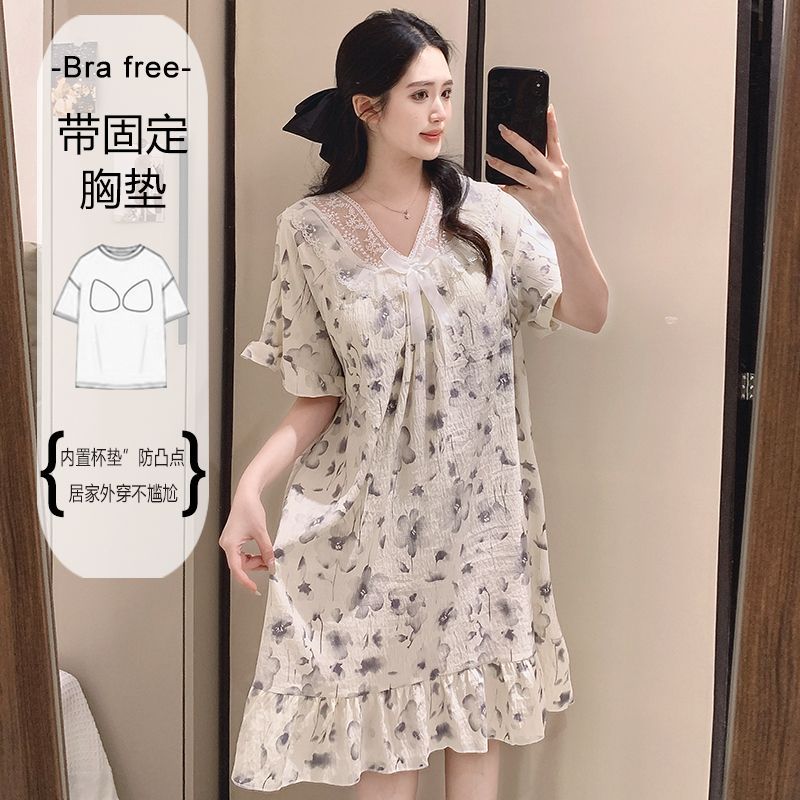 Summer Clothing Stores - Plus Size Sweet Floral Print Nightgown