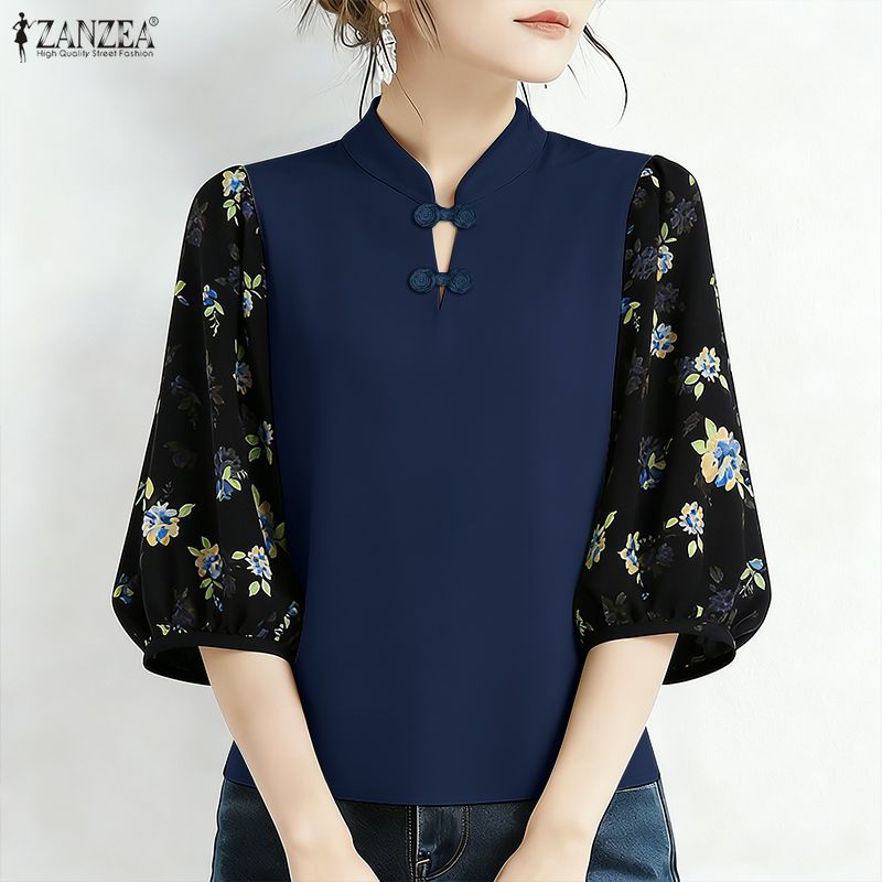 Summer De Clothing - ZANZEA Elegant Woman Blouses Floral Printed