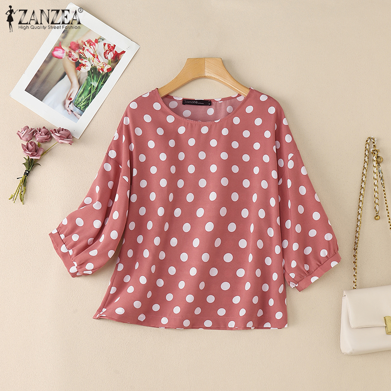 Summer De Clothing - ZANZEA Woman Casual Polka Dot Blouses