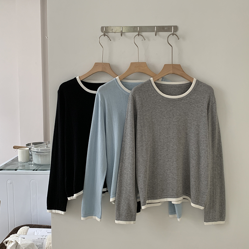 Summer Clothing Modest - 100% Cotton Women O-neck Color blocking