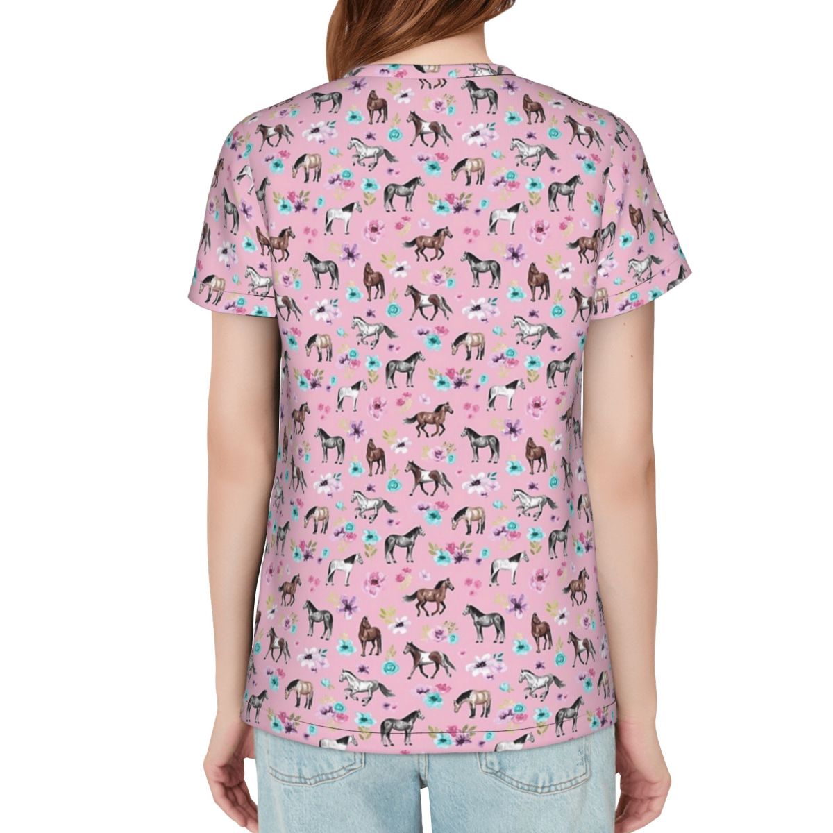 Horses And Flowers On Pink, Eq - Summer Equestrian Clothing recensione e prezzo