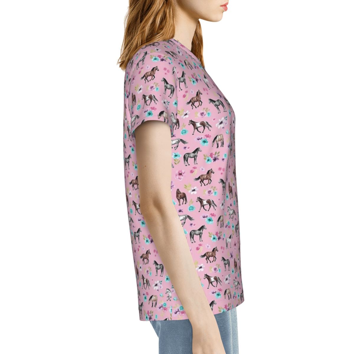 Horses And Flowers On Pink, Eq - Summer Equestrian Clothing recensione e prezzo