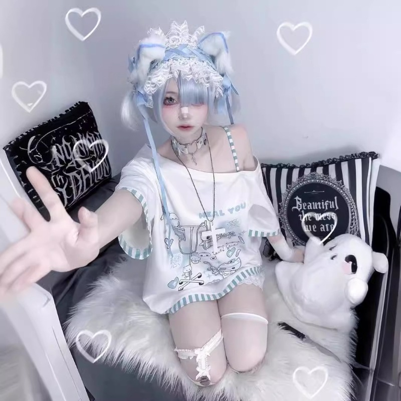 Anime Y2k Cartoon Kawaii Cat P - Summer Clothing Sets Women recensione e prezzo