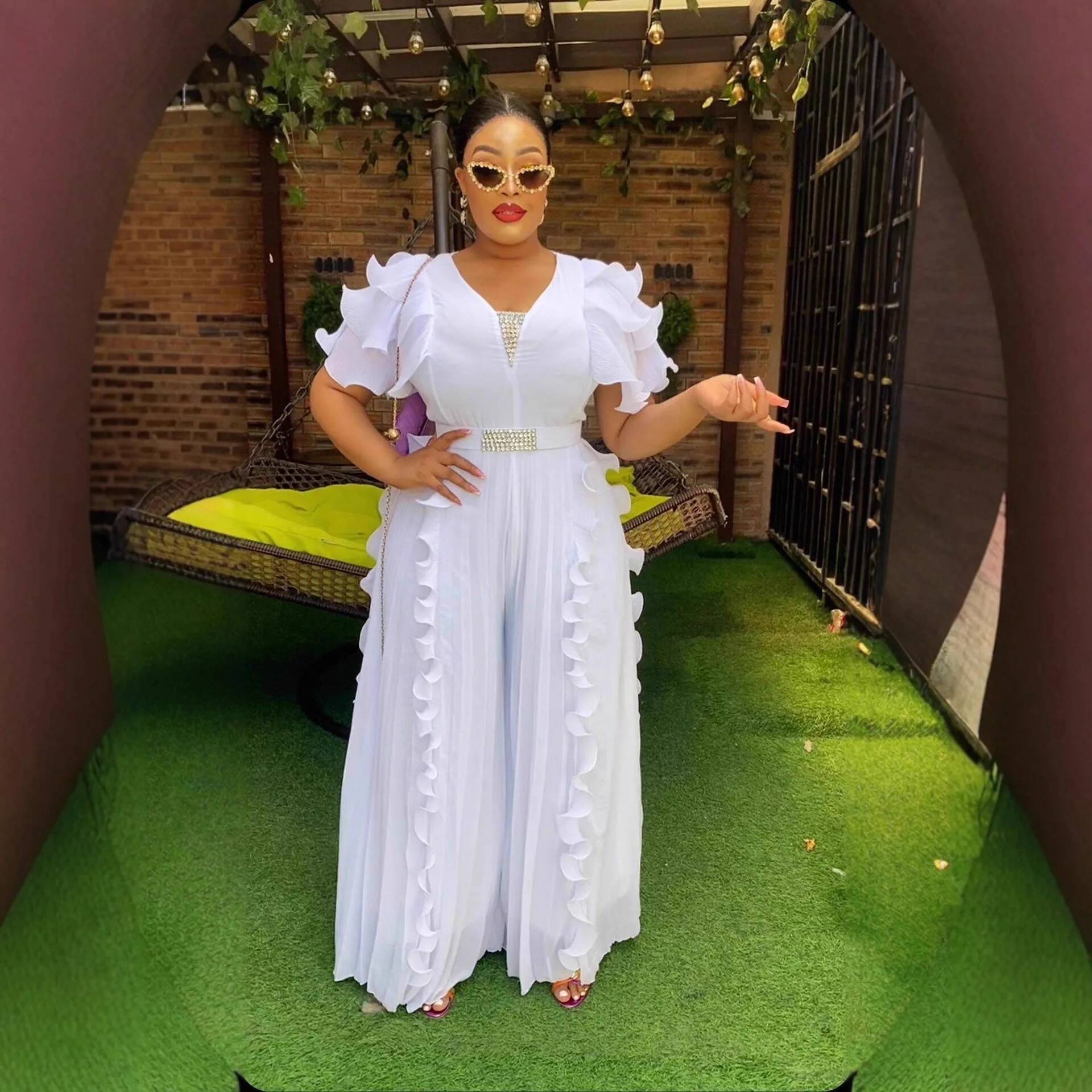 Plus Size Women's V-neck Ruffl - Summer Clothing Y2K recensione e prezzo