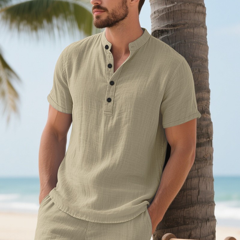 Men Shirt Mens Linen Loose Fit - Summer Clothing Linen recensione e prezzo