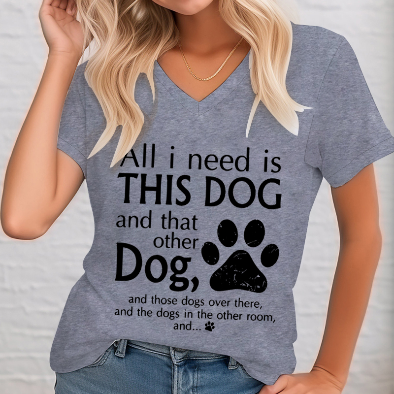 All I Need Is This Dog Woman T - Summer Clothing Needs recensione e prezzo