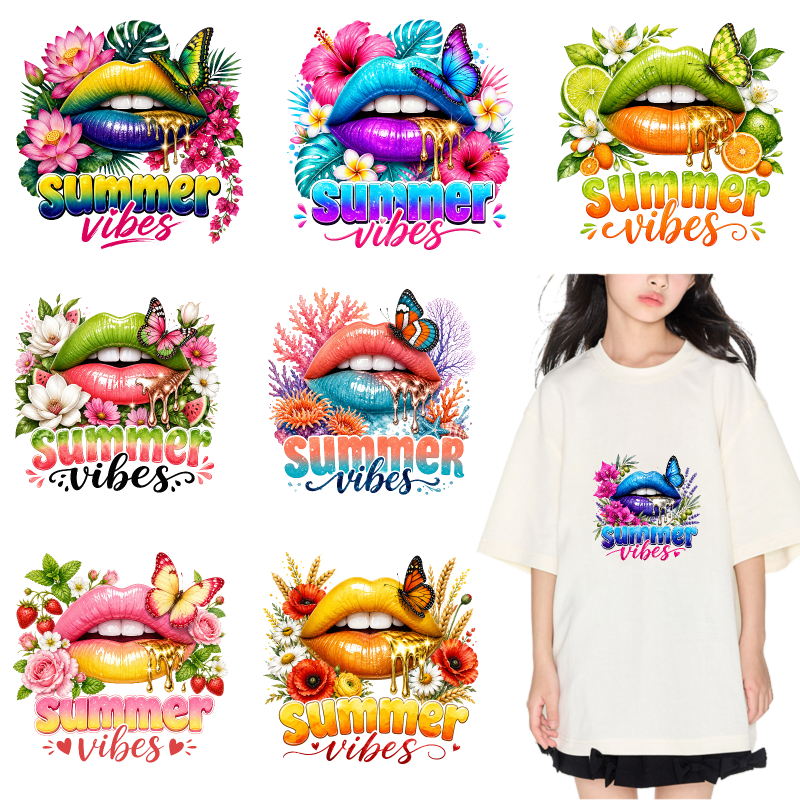 2PCS Colorful Lips Flowers But - Summer Clothing Vibes recensione e prezzo
