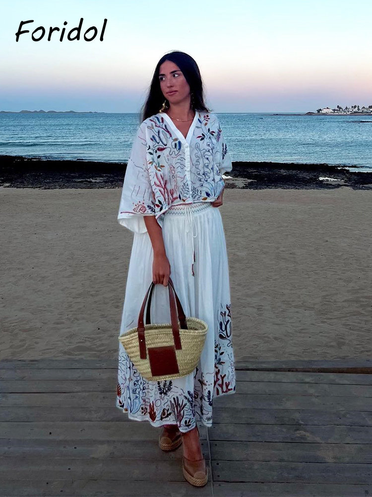 Foridol Marine Organism Embroi - Summer Clothing Linen recensione e prezzo