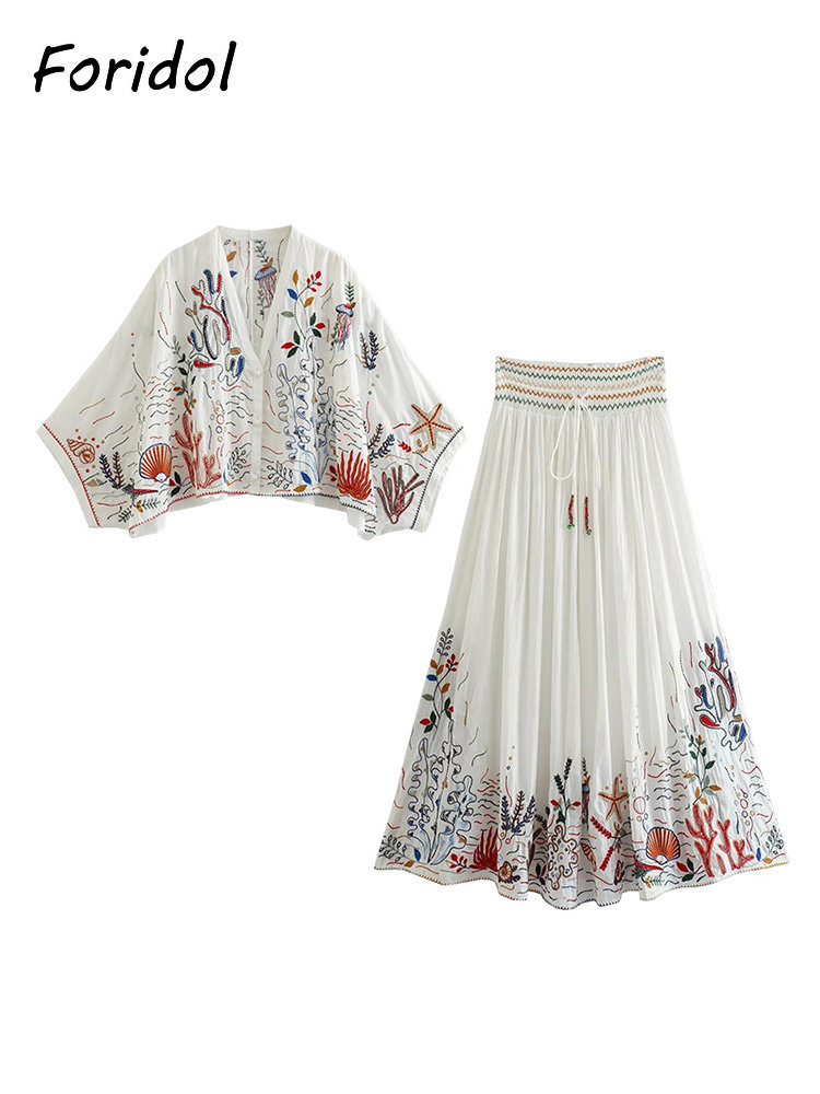 Foridol Marine Organism Embroi - Summer Clothing Linen recensione e prezzo