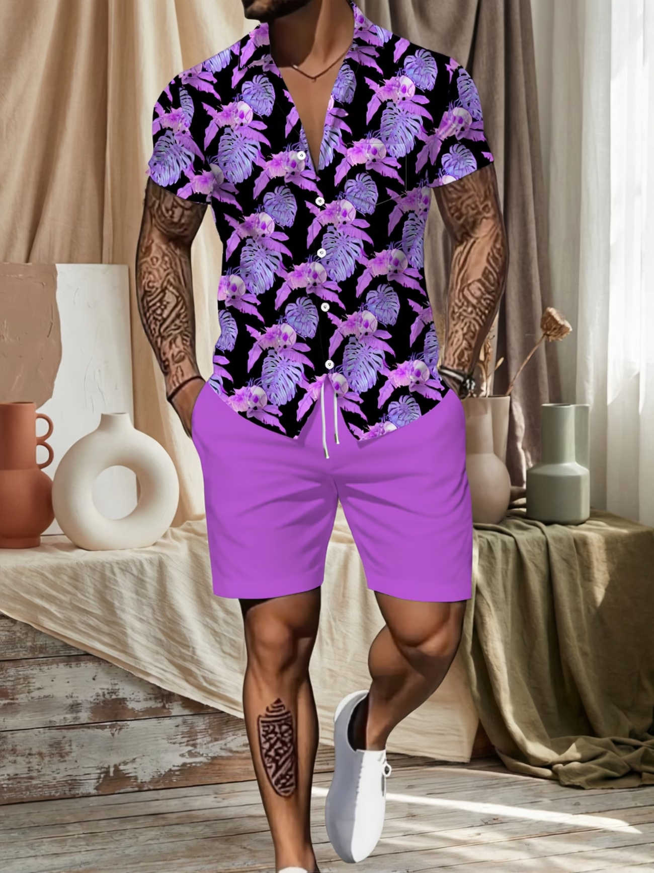 2026 New Men's 2 Piece Outfit  - Beach Shirt Hawaiian recensione e prezzo