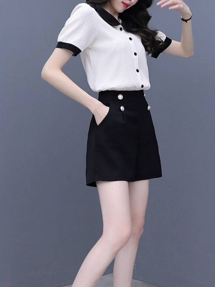 Contrast Color Button Short Se - Summer Clothing Trends 2025 Women'S recensione e prezzo
