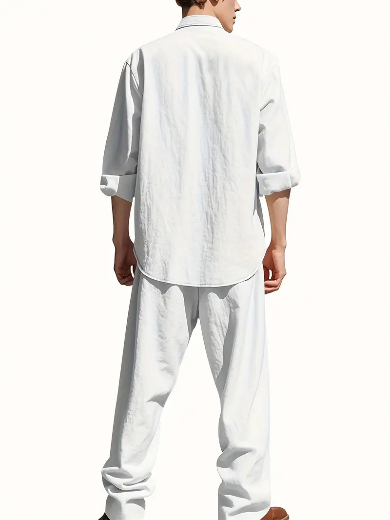 Men's White Linen Suit Set Lon - Summer Clothing Linen recensione e prezzo