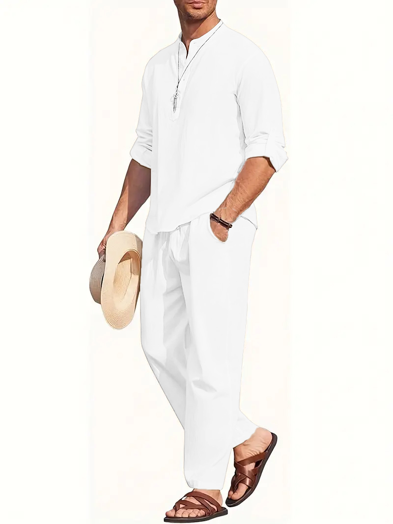 Men's White Linen Suit Set Lon - Summer Clothing Linen recensione e prezzo
