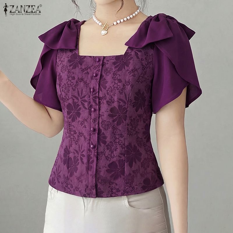 ZANZEA Woman Elegant Floral Ja - Summer De Clothing recensione e prezzo