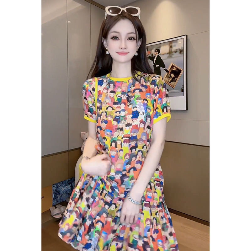 Fashion O-Neck Spliced Printed - Summer Clothing Young Women recensione e prezzo