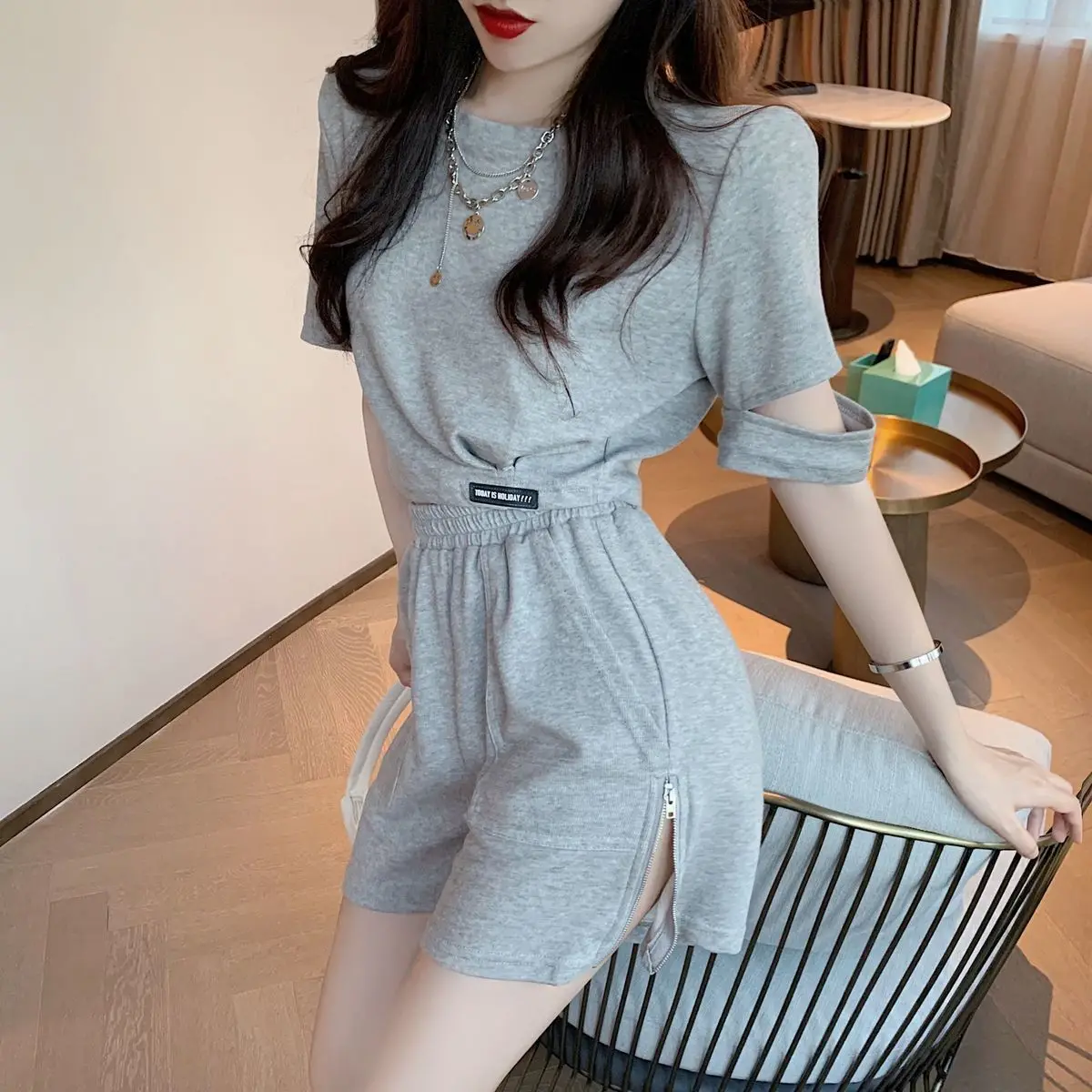 Grey Women's Short Sets 2 Piec - Summer Clothing Trends 2025 Women'S recensione e prezzo