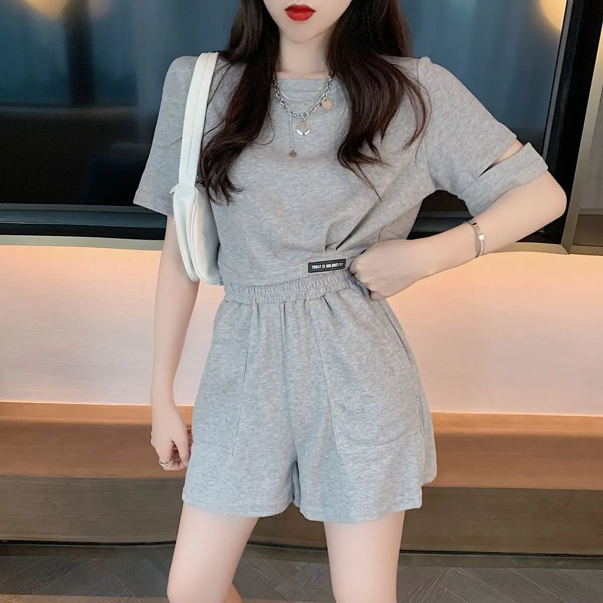 Grey Women's Short Sets 2 Piec - Summer Clothing Trends 2025 Women'S recensione e prezzo