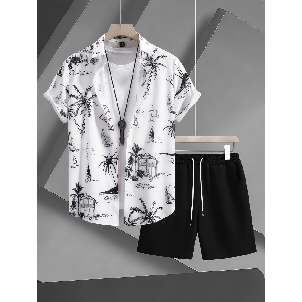 Summer Man Set Coconut Tree Fr - Beach Shirt Hawaiian recensione e prezzo