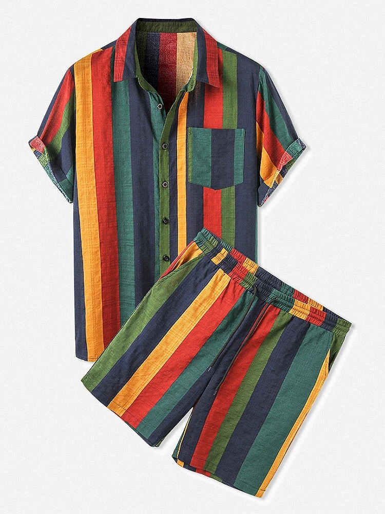 Summer Men's 2 Piece Set, Colo - Beach Shirt Hawaiian recensione e prezzo
