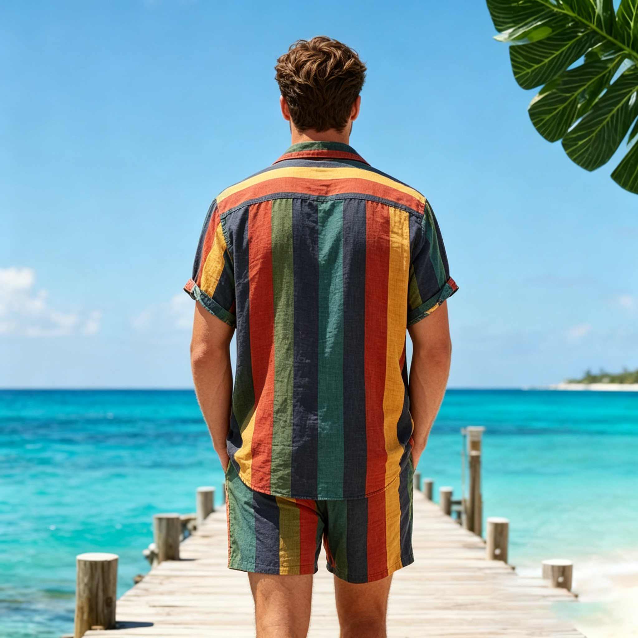 Summer Men's 2 Piece Set, Colo - Beach Shirt Hawaiian recensione e prezzo