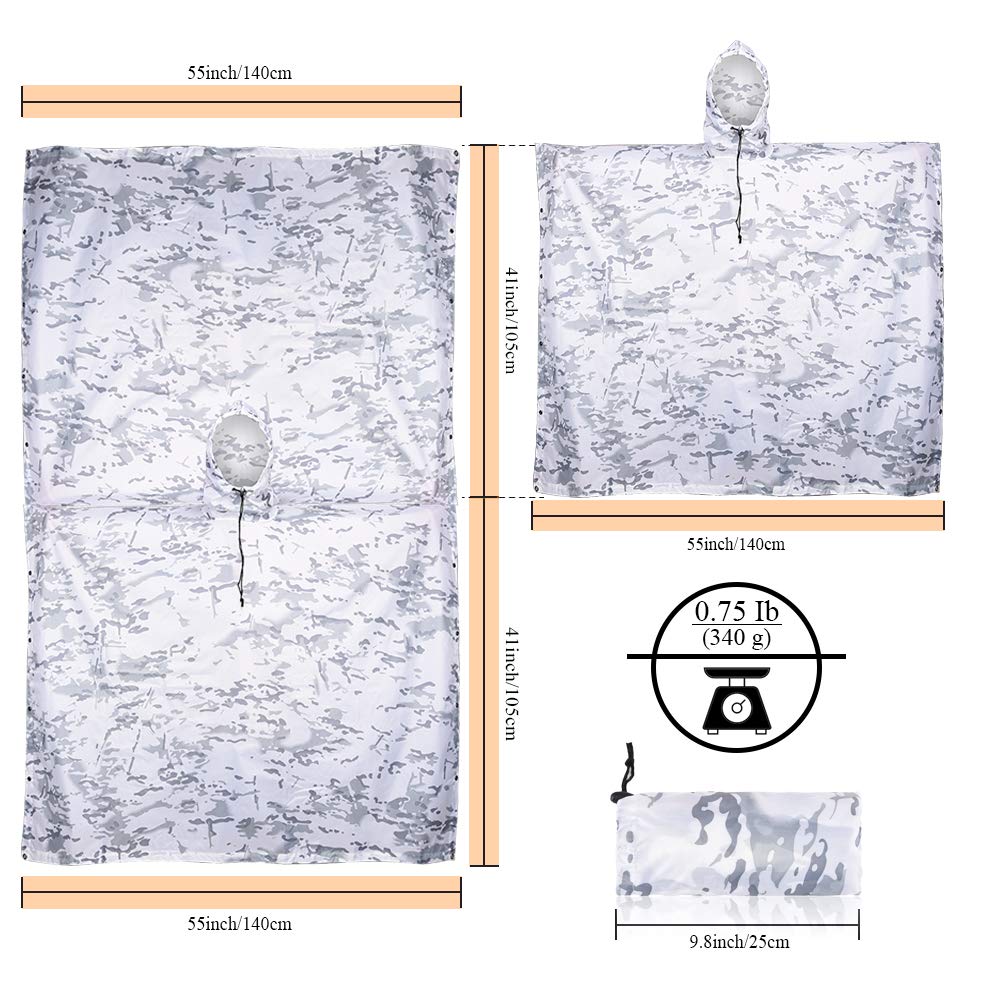 Camouflage Tactical Poncho Wat - Summer Rain Clothing recensione e prezzo