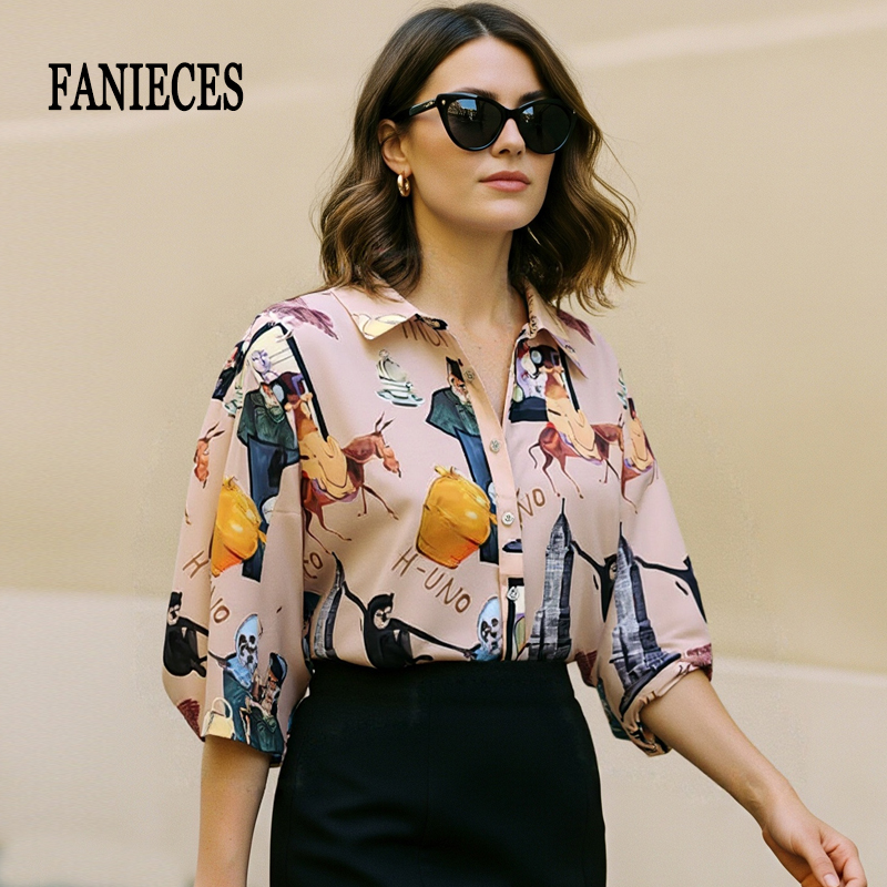 Graffiti Print Women Shirts Su - Summer De Clothing recensione e prezzo