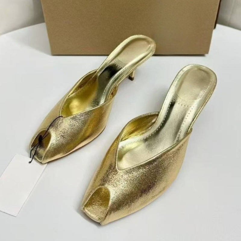 Shiny Gold Women Mules Shoes S - Summer Clothing Stores recensione e prezzo