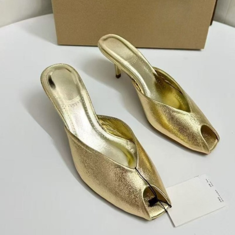 Shiny Gold Women Mules Shoes S - Summer Clothing Stores recensione e prezzo
