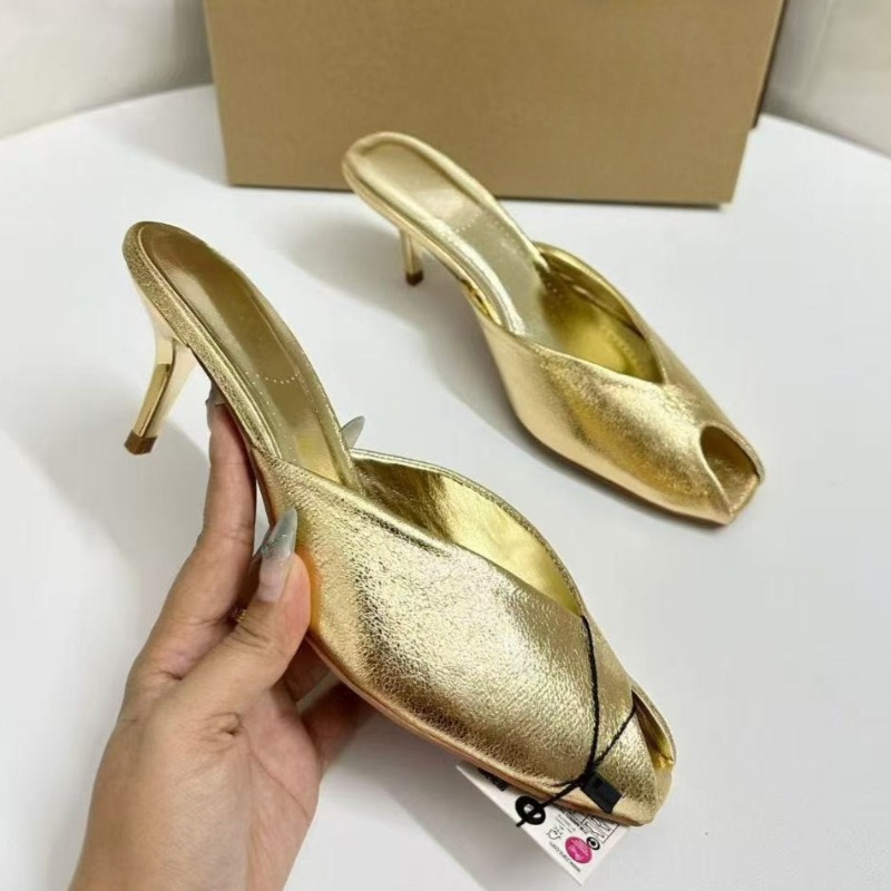 Shiny Gold Women Mules Shoes S - Summer Clothing Stores recensione e prezzo
