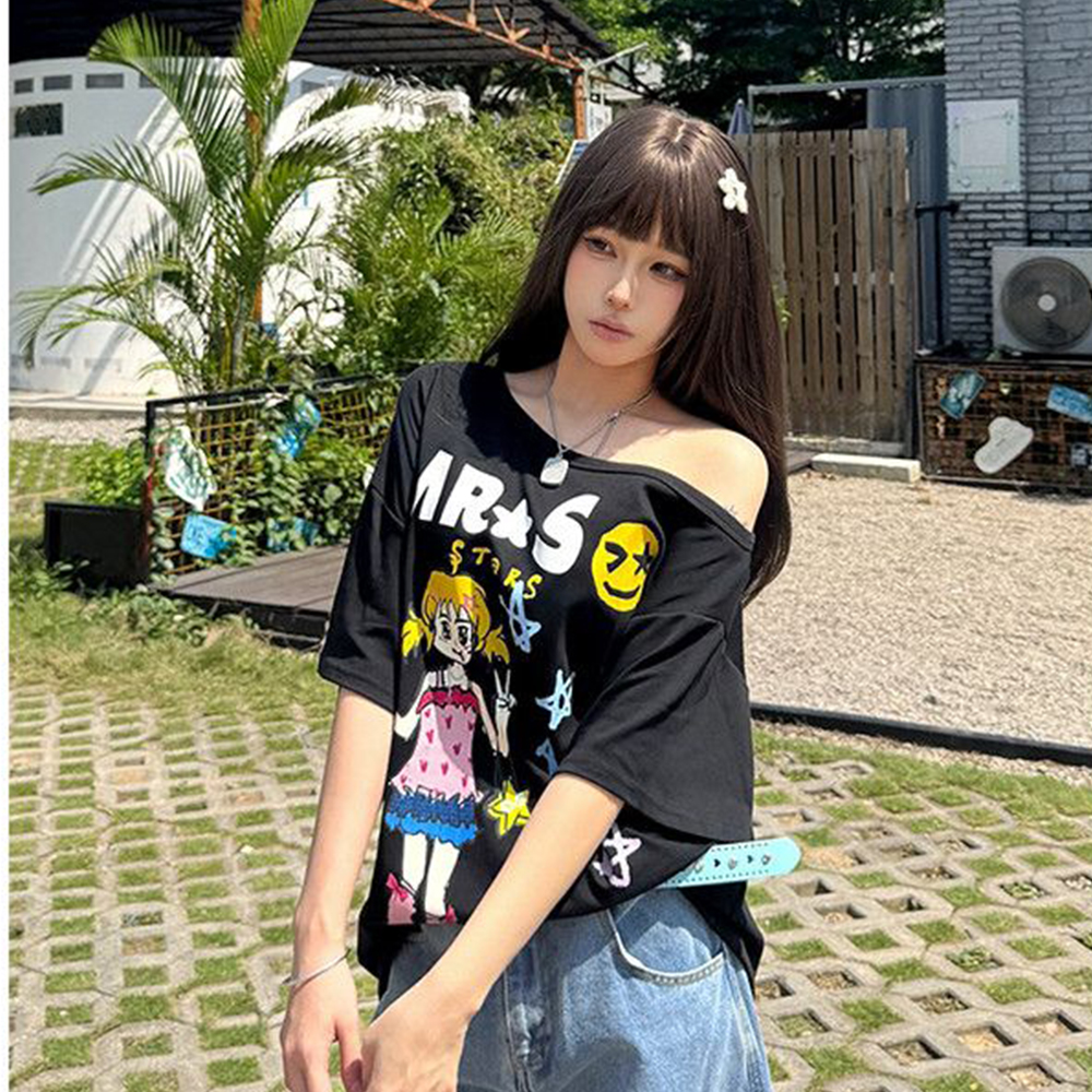 Hotweek Pattern T-shirt Cartoo - Summer Clothing Y2K recensione e prezzo