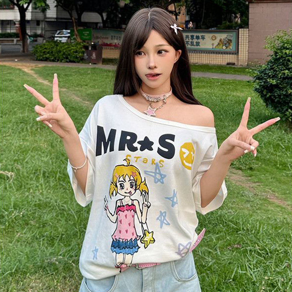 Hotweek Pattern T-shirt Cartoo - Summer Clothing Y2K recensione e prezzo