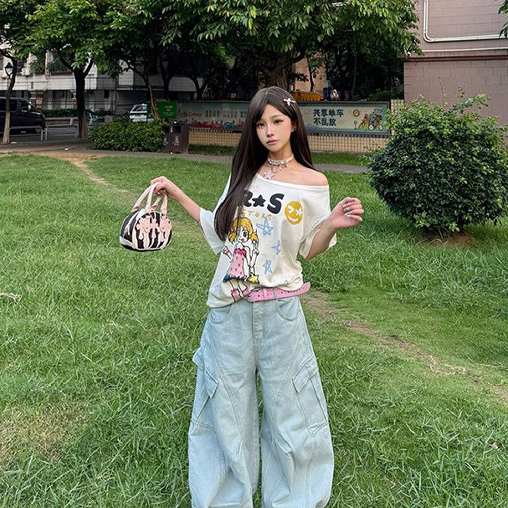 Hotweek Pattern T-shirt Cartoo - Summer Clothing Y2K recensione e prezzo