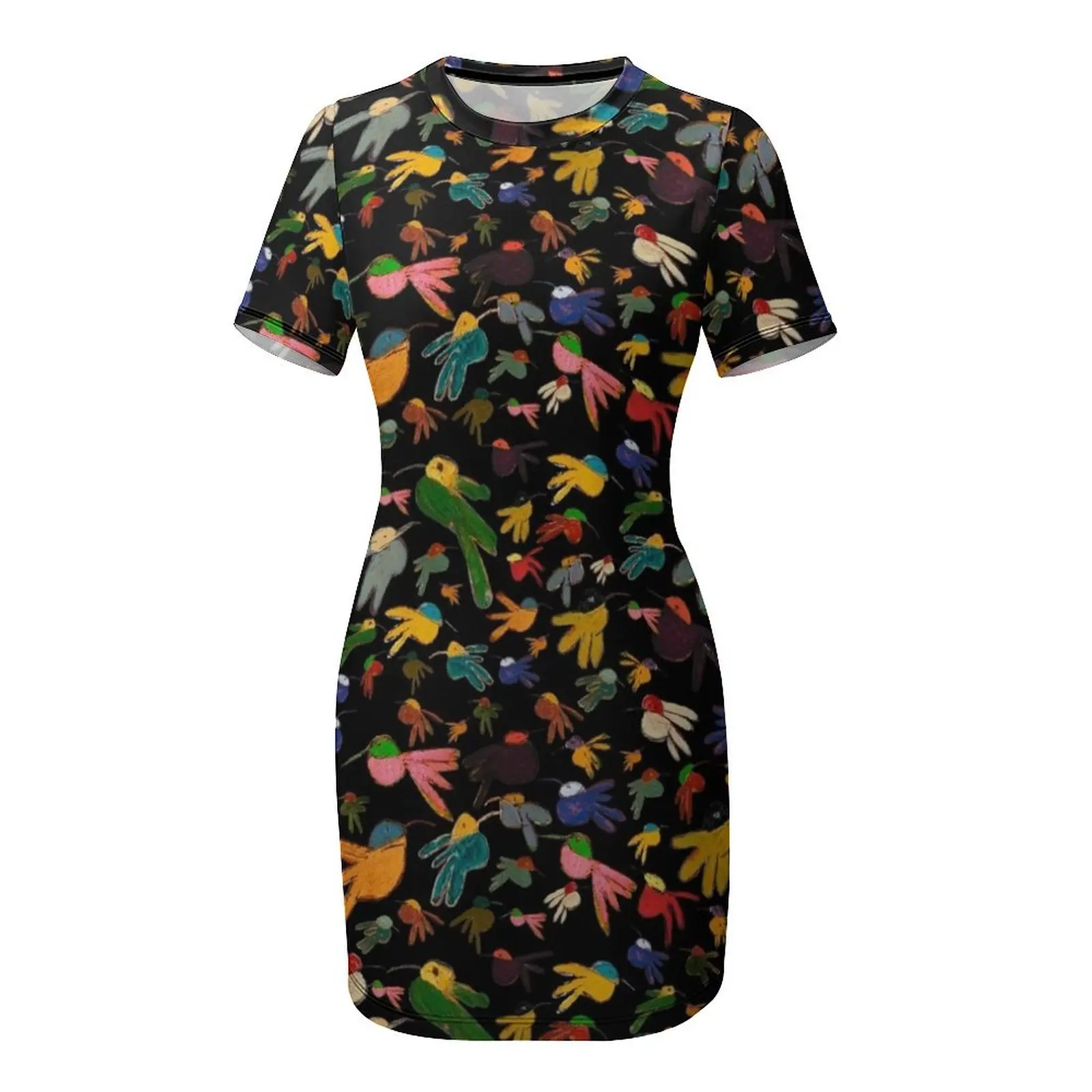 Multicolor Hummingbirds on Bla - Summer Clothing Online recensione e prezzo
