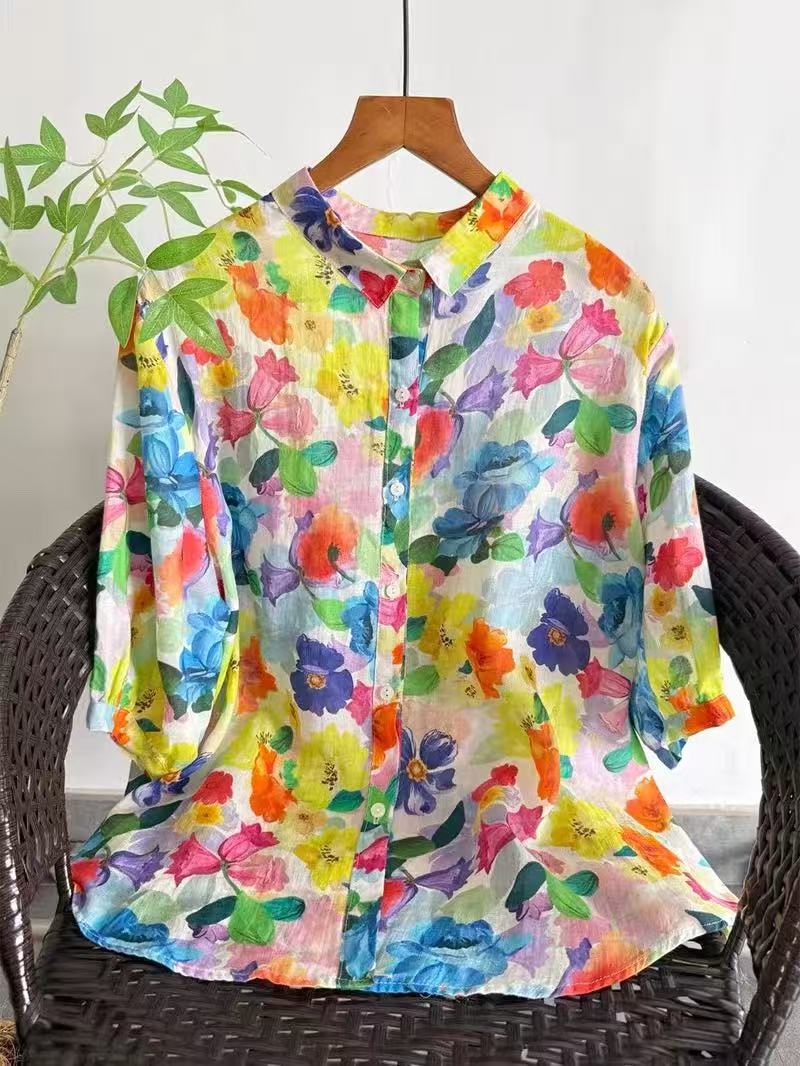 2026 Pure Ramie Print Shirt Wo - Summer Clothing For Japan recensione e prezzo