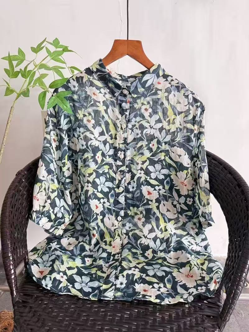 2026 Pure Ramie Print Shirt Wo - Summer Clothing For Japan recensione e prezzo