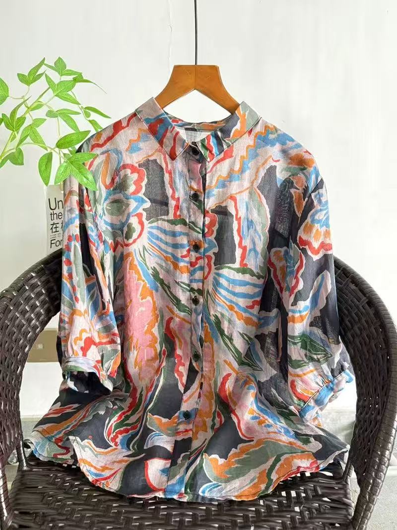 2026 Pure Ramie Print Shirt Wo - Summer Clothing For Japan recensione e prezzo